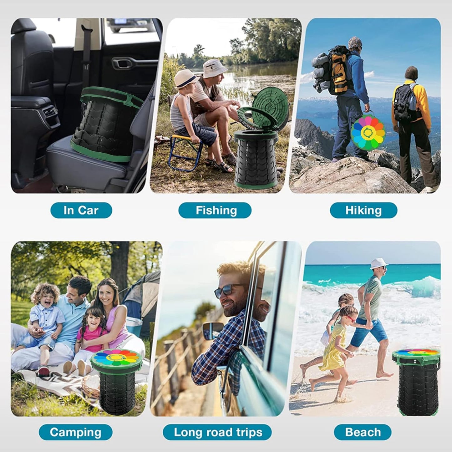 Compact Camping Toilet with Adjustable Legs