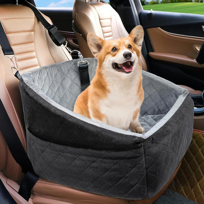 Portable Pet Car Seat for Small Dogs with Pockets - Luxicro