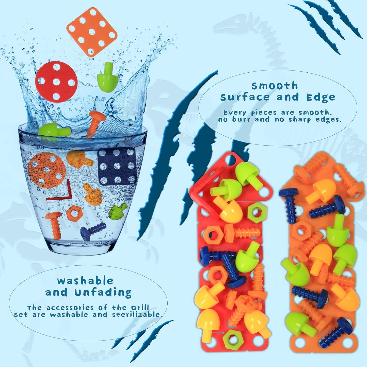 Colorful Kids Dino Construction Toy Set