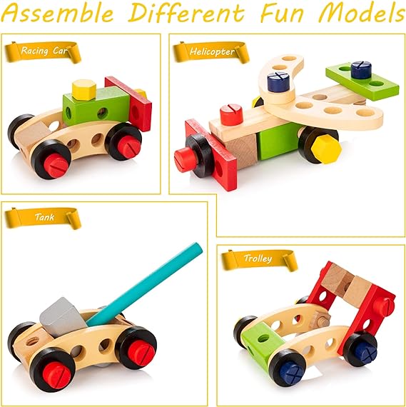 Children's Wooden Play Tool Kit Set