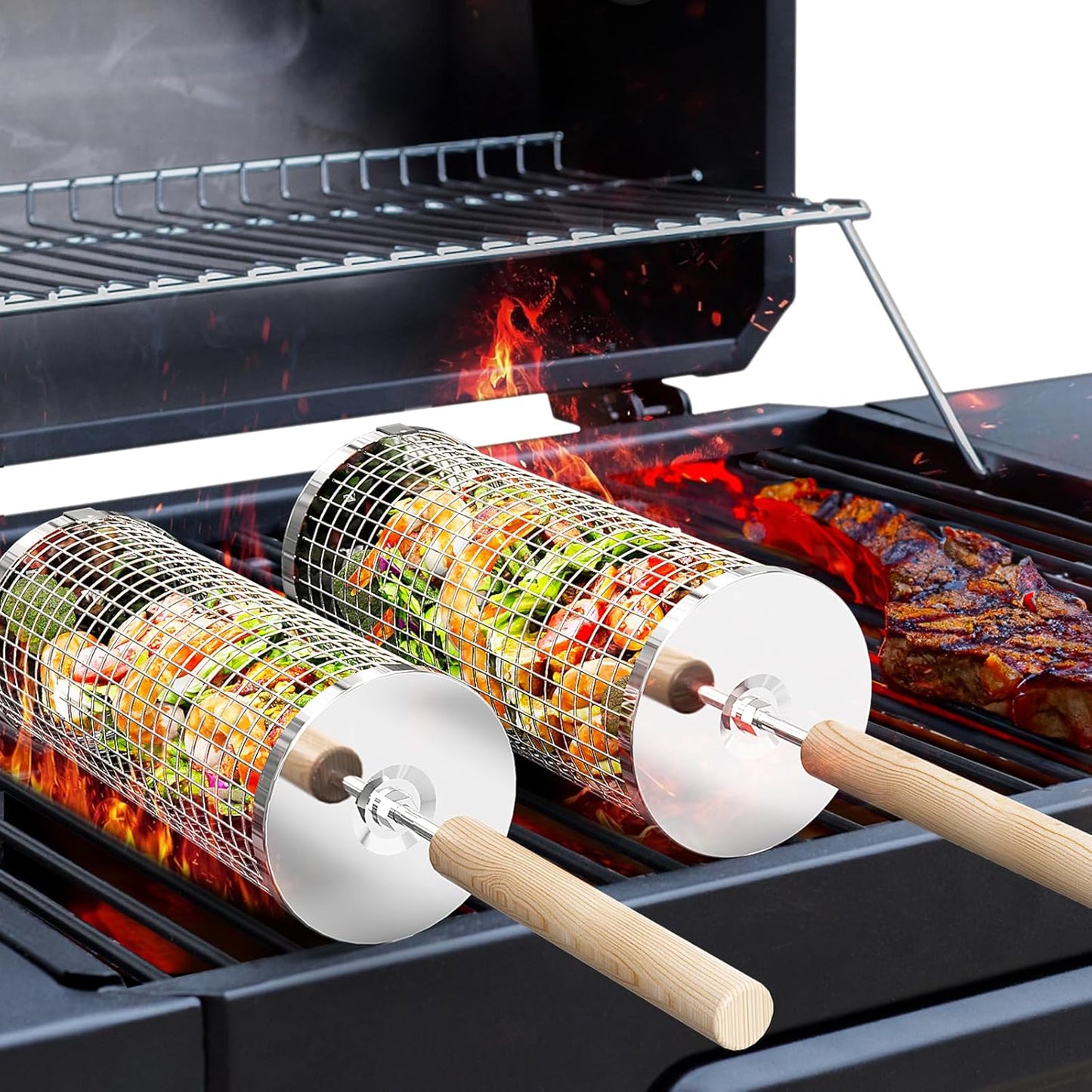 Premium Grill Baskets | Strong Stainless Steel BBQ Tool