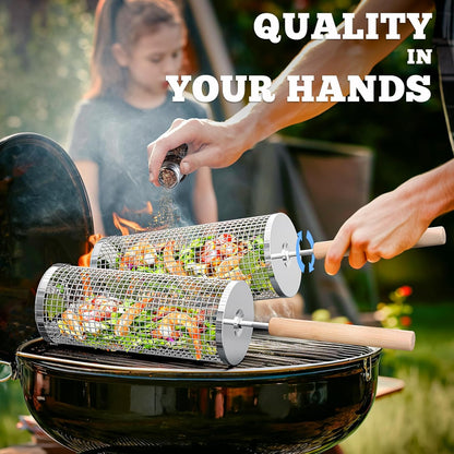 Premium Grill Baskets | Strong Stainless Steel BBQ Tool - Luxicro