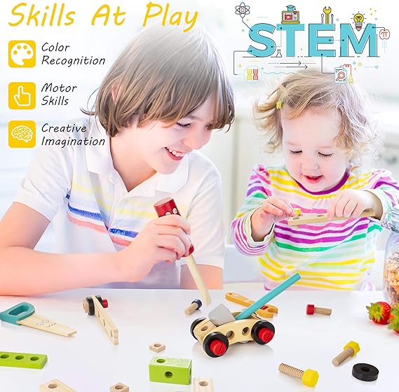 Children's Wooden Play Tool Kit Set