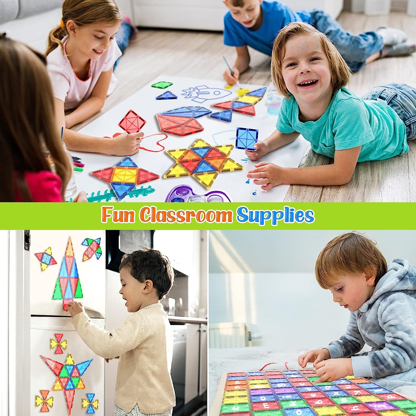 Bright Childrens Magnetic Construction Blocks