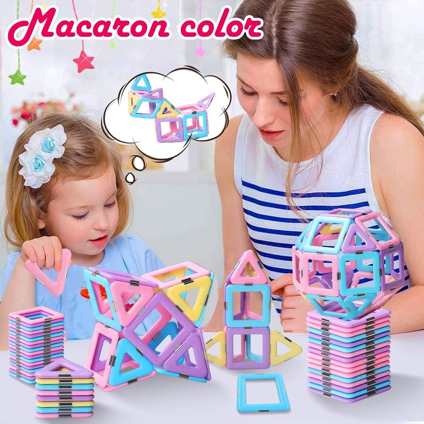 Colorful Magnetic Construction Blocks Toy Kit