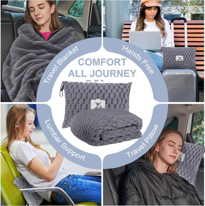 Cozy Portable Travel Blanket Set
