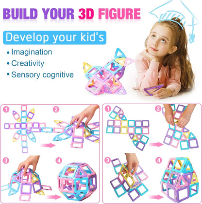 Colorful Magnetic Construction Blocks Toy Kit