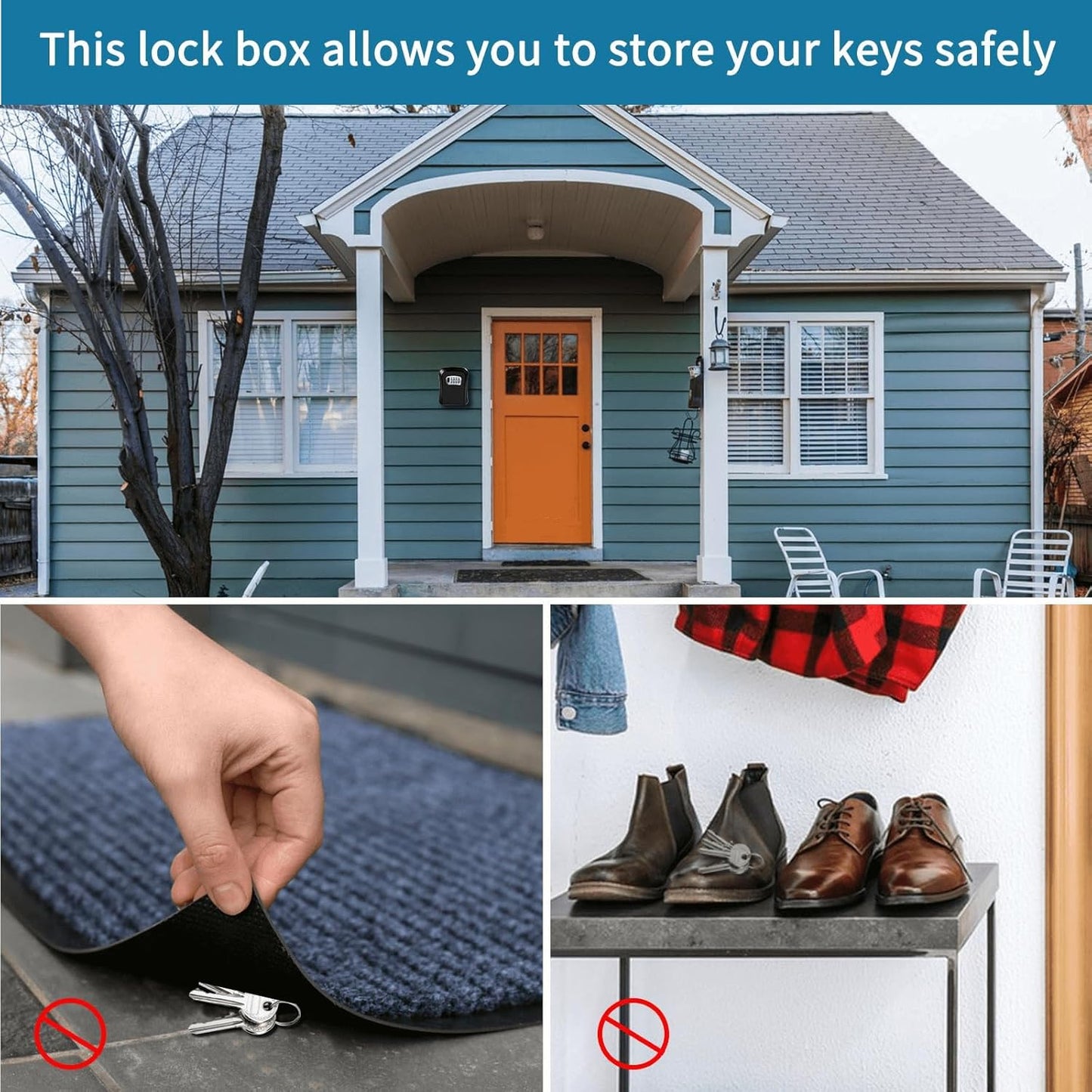 Safely Locked Key Storage Box with 4 Digit Combination