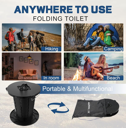 Compact Camping Toilet with Adjustable Legs
