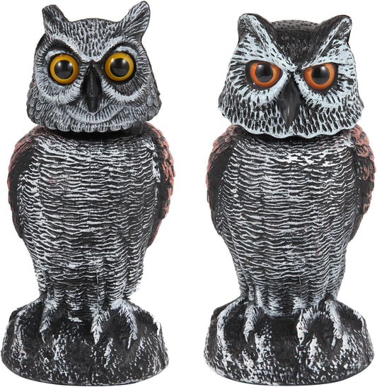 2 Pack Predator Owl Bird Repellent With Spinning Head - Luxicro