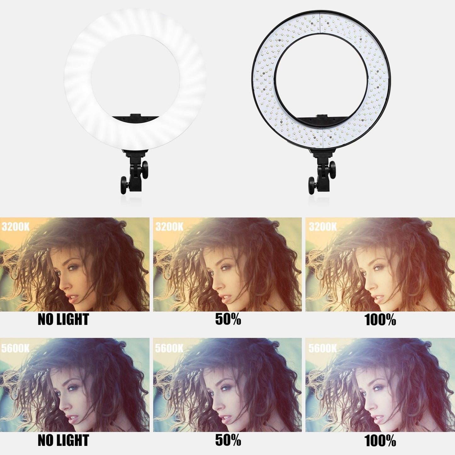 Portable Slim 18 LED Ring Light Kit with Stand