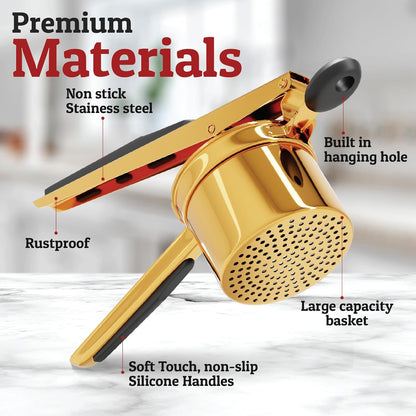Heavy Duty Stainless Steel Potato Masher 15oz - Luxicro