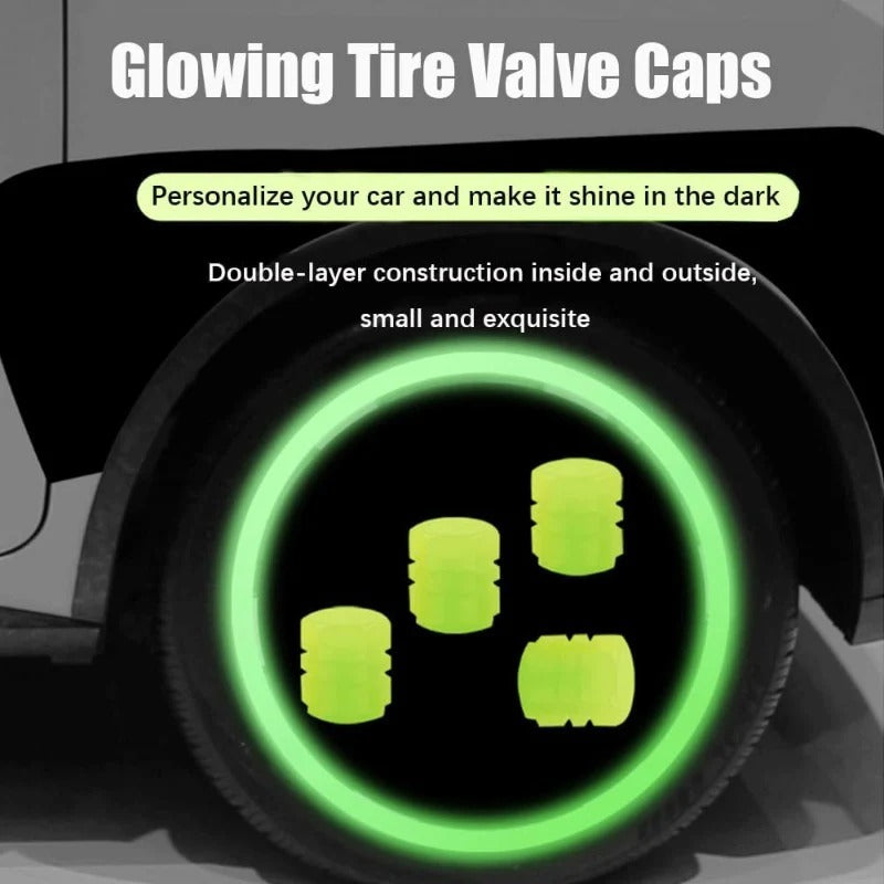 Bright Green LED Tire Valve Stem Caps 20-Pack