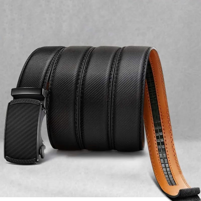 High Quality Adjustable Leather Belt With Silver Buckle - Luxicro