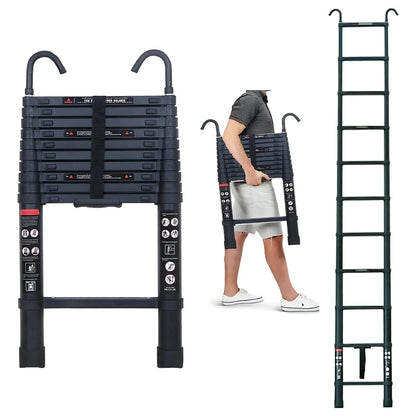 Strong Adjustable Roofing Ladder with Stabilizer Hook