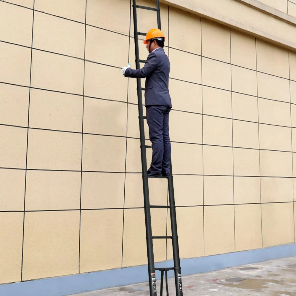 Strong Adjustable Roofing Ladder with Stabilizer Hook