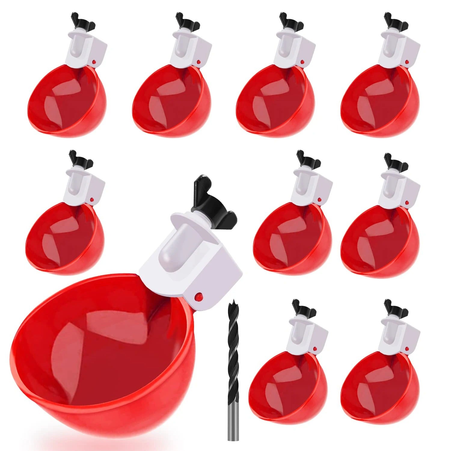 Automatic Chicken Drinker 10 Pack Heavy Duty Watering System - Luxicro