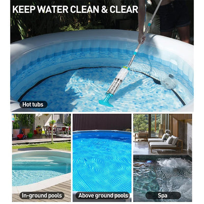 Compact Cordless Pool Cleaner Vacuum Set