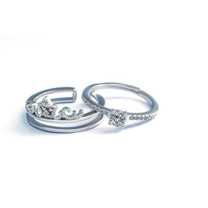 Elegant Two Tone Double Ring