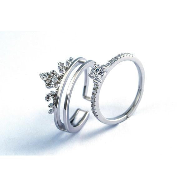 Elegant Two Tone Double Ring