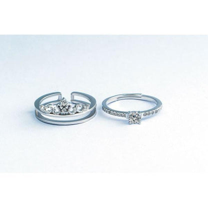 Elegant Wide Band Double Ring