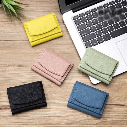 Thin Genuine Leather Wallet with RFID Blocking