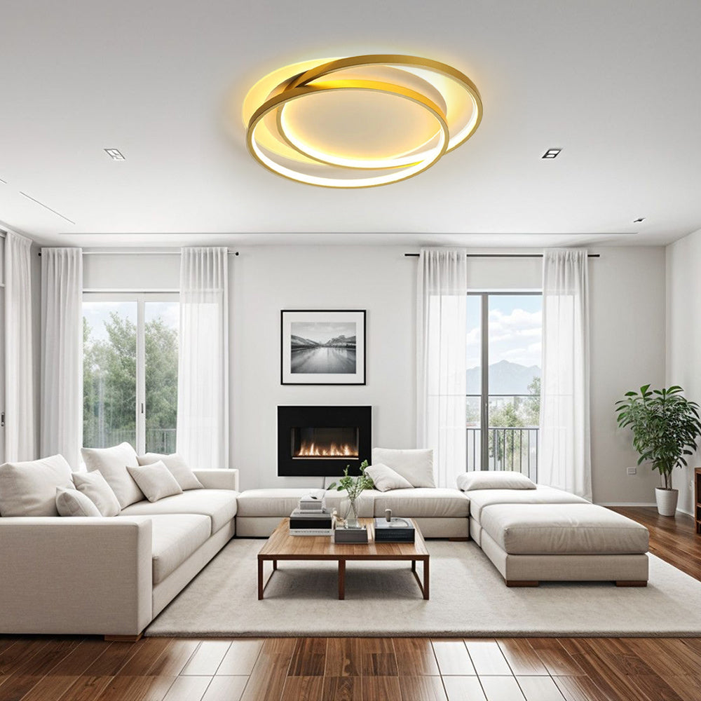 Elegant Iron Ring Lamp with Clear Glass Shade - Luxicro