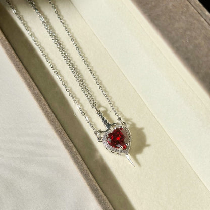 Couple's Heart Shaped Pendant Necklace Set