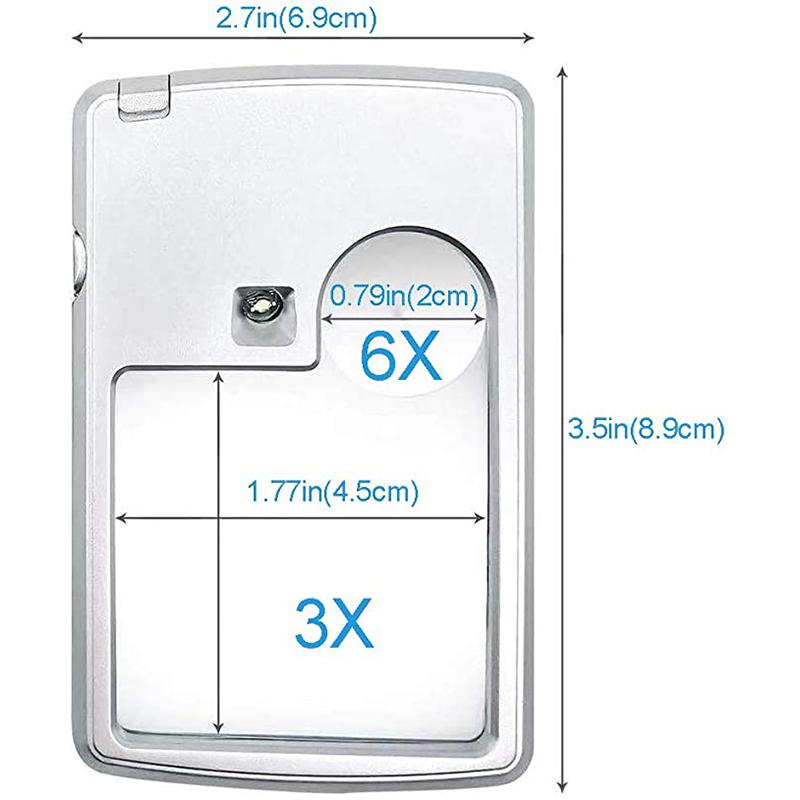 Compact LED Magnifier Card Reader