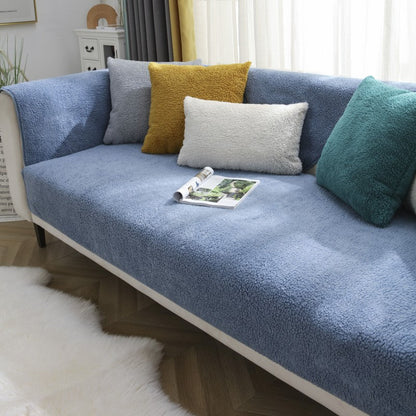 Fuzzy Anti-Slip Wool Couch Protector