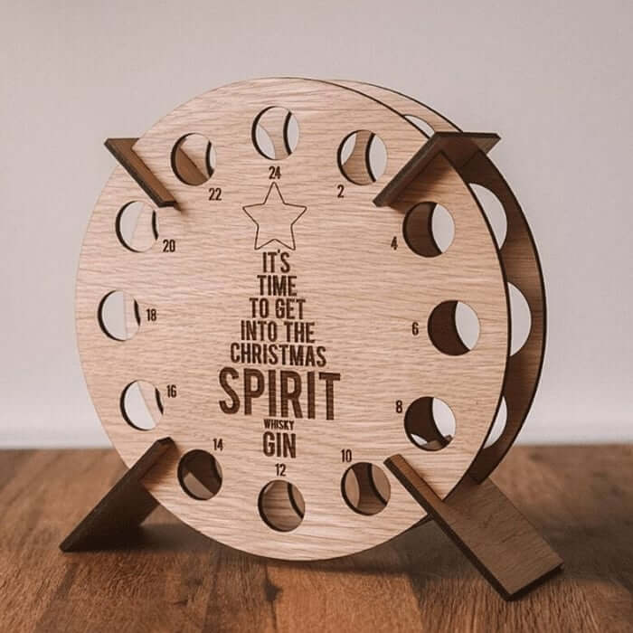 Wooden Christmas Countdown Calendar for Beer and Wine