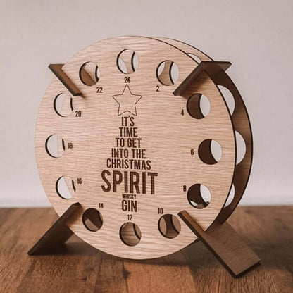 Wooden Christmas Countdown Calendar for Beer and Wine