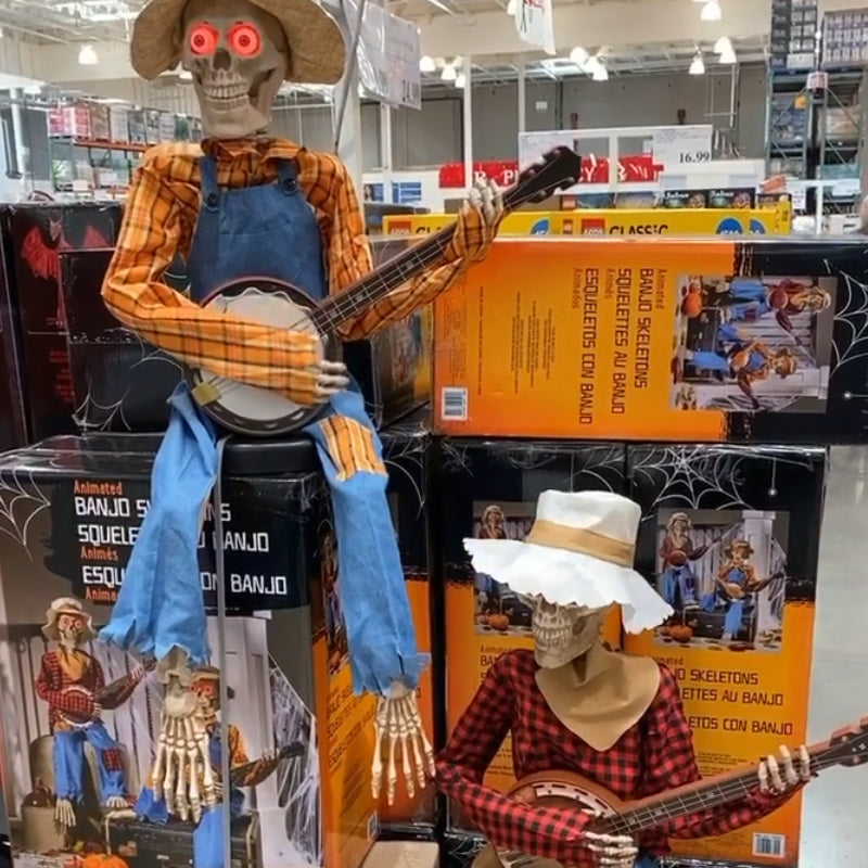 Fun Musical Skeleton Decor Statue