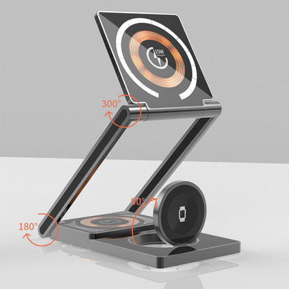 Compact 3 in 1 Wireless Fast Charging Pad