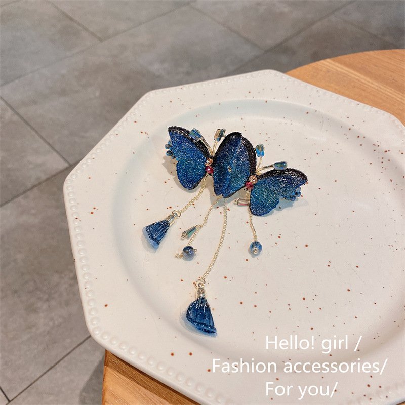 Beautiful Butterfly Hair Clip with Tassels