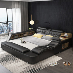 Luxury Pu Leather Bed Frame with Storage Drawer