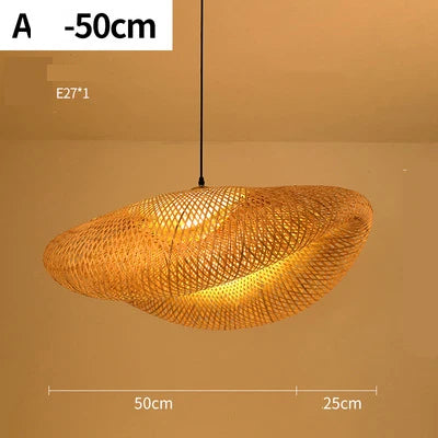 Rustic Woven Bamboo Hanging Light
