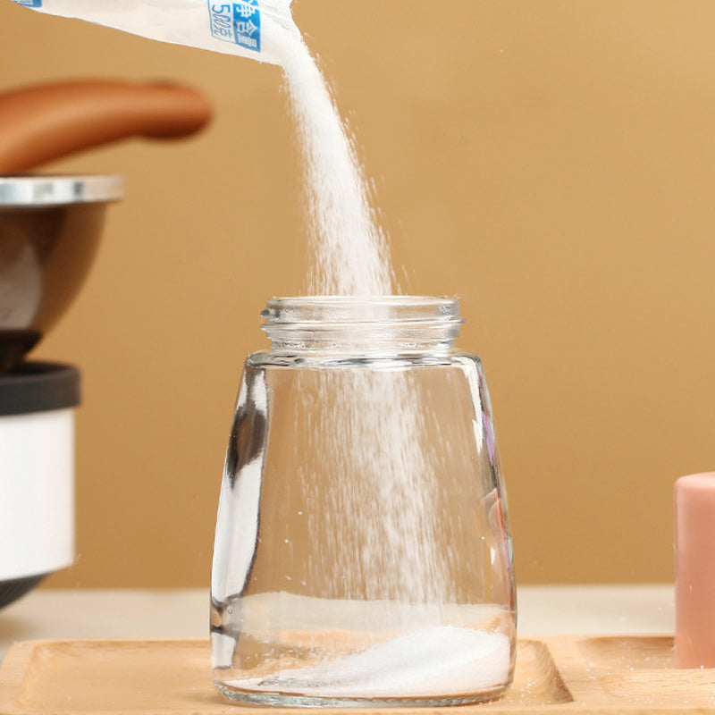 Small Clear Glass Spice Container for Kitchen