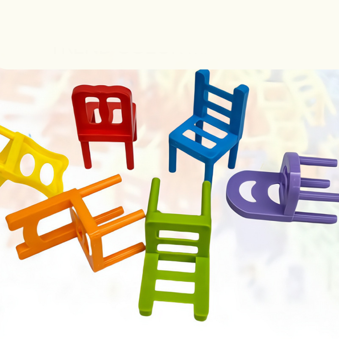 Colorful Wooden Stacking Chair Set