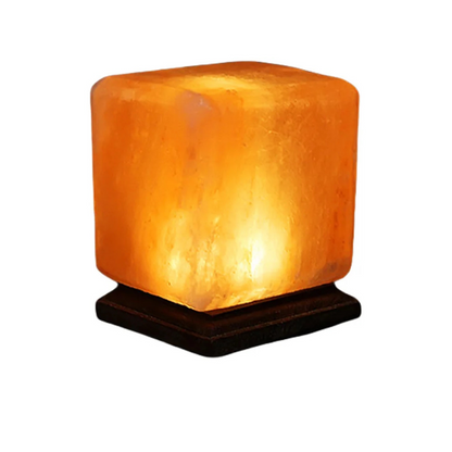 Natural Salt Crystal Table Lamp with Wood Base