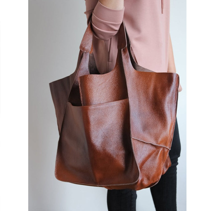 Big Genuine Leather Handbag for Ladies