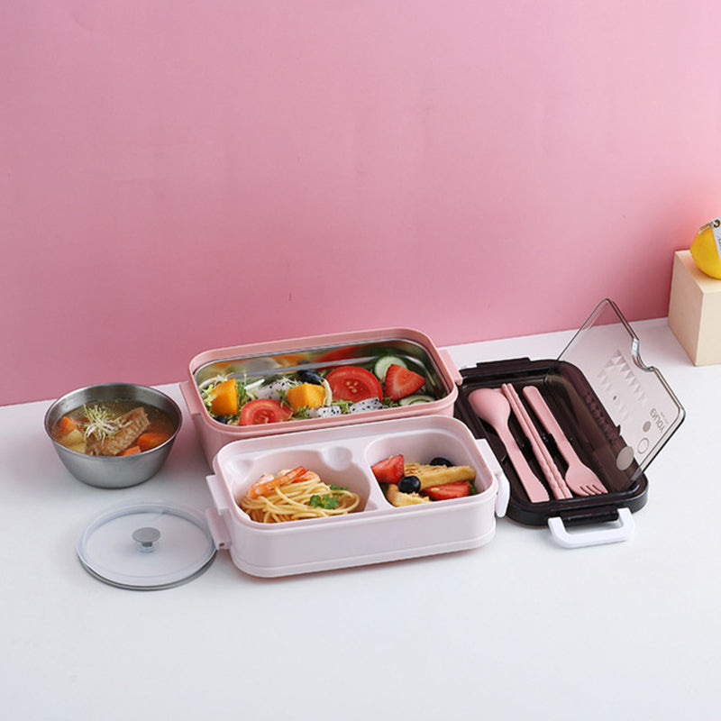 Portable 3 Layer Thermal Lunch Container