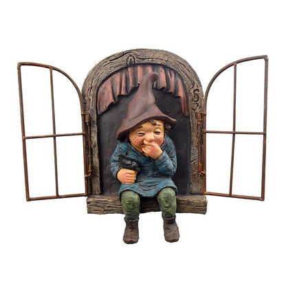 Vibrant Yard Gnome Statue Ornament