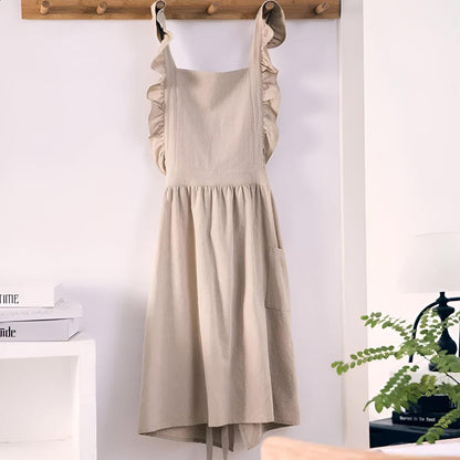 Floral Pattern Lace Kitchen Apron