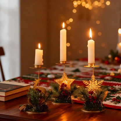 Warm Festive Metal Candle Holder - Luxicro