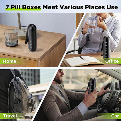 Waterproof Pill Box with 7 Day Organizer Compartments