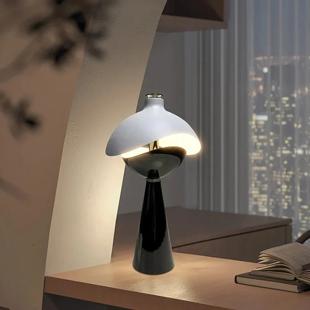 Elegant Circular Glass Desk Lamp