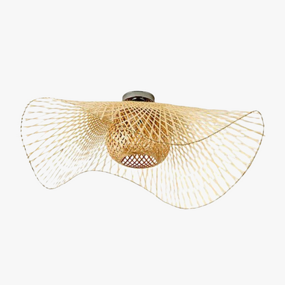 Rustic Woven Pendant Lamp with Asian Style