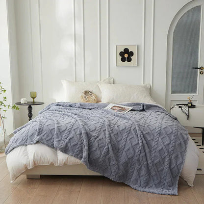 Soft Double Sided Wool Blanket Throw