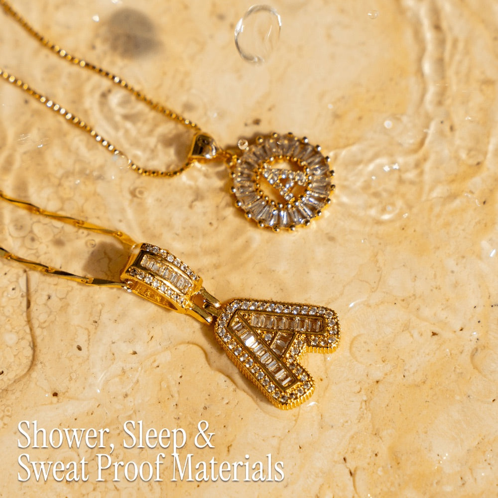Fine 14k Gold Initial Diamond Pendant Necklace